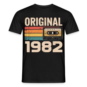 Original 1982 Vintage 1982 Rétro Anniversaire - T-shirt homme - noir - Devant - AI Model Male 178 light (178cm)