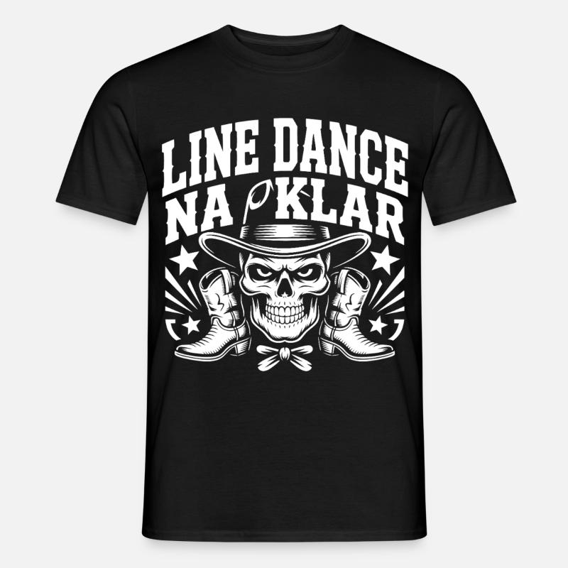 Knochen Cowboy Line Dance - Männer T-Shirt - Schwarz