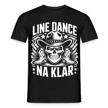 Line Dance Skull Cowboy - Men's T-Shirt - black - Front - AI Model Male 178 light (178cm)