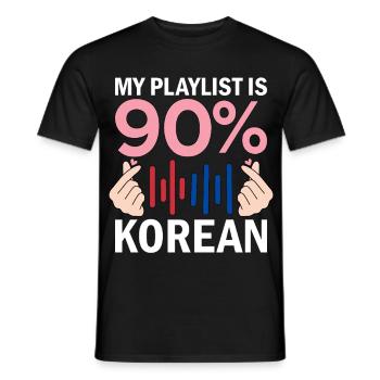 My Playlist Is 90 Percent Korean - Men's T-Shirt - black - Front - AI Model Male 178 light (178cm)