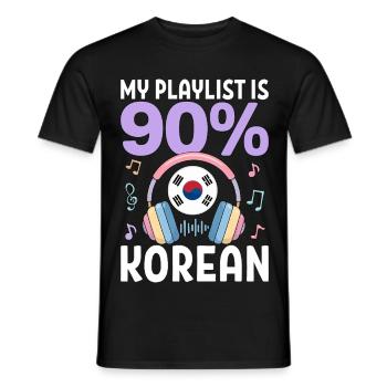My Playlist Is 90 Percent Korean - Men's T-Shirt - black - Front - AI Model Male 178 light (178cm)