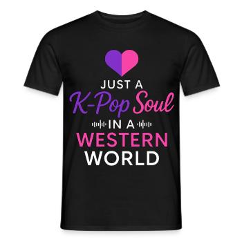 Juste une âme K Pop dans un monde occidental - T-shirt homme - noir - Devant - AI Model Male 178 light (178cm)