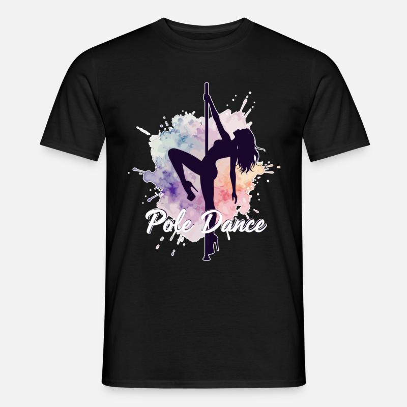 Pole Dance Poledancerinnen Aquarell stark Geschenk - Männer T-Shirt - Schwarz