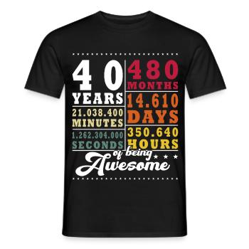 40th Anniversary of its Fortieth Birthday - Men's T-Shirt - black - Front - AI Model Male 178 light (178cm)
