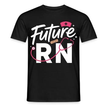 Futur infirmier diplômé stéthoscope et clinique - T-shirt homme - noir - Devant - AI Model Male 178 light (178cm)
