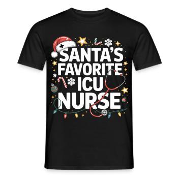 Santa ICU Nursing Heroine - Men's T-Shirt - black - Front - AI Model Male 178 light (178cm)