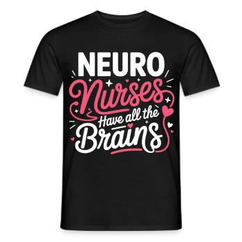 NeuroNurse All Brains Design - Men's T-Shirt - black - Front - AI Model Male 178 light (178cm)