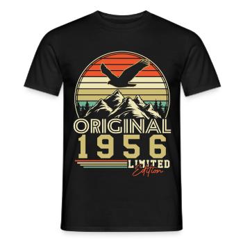 Cadeau rétro vintage original de 1956 - T-shirt homme - noir - Devant - AI Model Male 178 light (178cm)