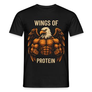 Flügel des Proteins Kraftadler - Männer T-Shirt - Schwarz - Vorne - AI Model Male 178 light (178cm)