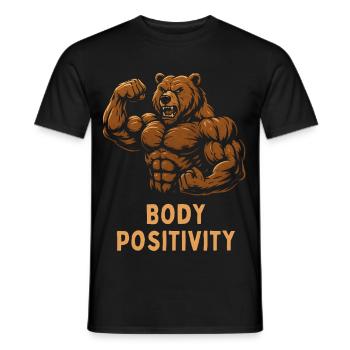 Strong Bear Body Positivity - Men's T-Shirt - black - Front - AI Model Male 178 light (178cm)