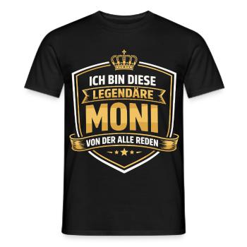 Monika Nom : Idée de cadeau de femme légendaire Drôle - T-shirt homme - noir - Devant - AI Model Male 178 light (178cm)