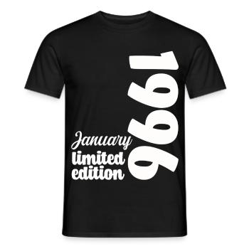 January 1996 Birthday Gift Vintage Retro - Men's T-Shirt - black - Front - AI Model Male 178 light (178cm)