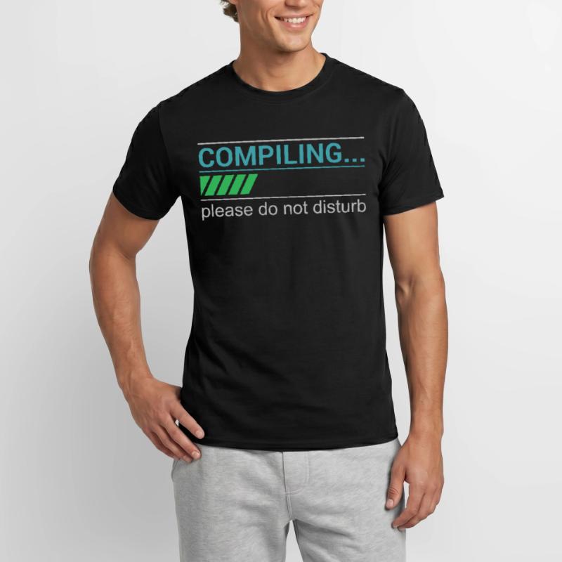 Lustiges Programmierer T-Shirt - Compiling Please Männer T-Shirt