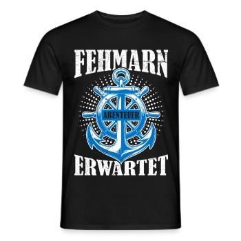 Vacances de la mer Baltique FEHMARN AWAITS Divertissement - T-shirt homme - noir - Devant - AI Model Male 178 light (178cm)