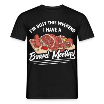 Réunion du conseil de charcuterie Aliments Charcuterie - T-shirt homme - noir - Devant - AI Model Male 178 light (178cm)