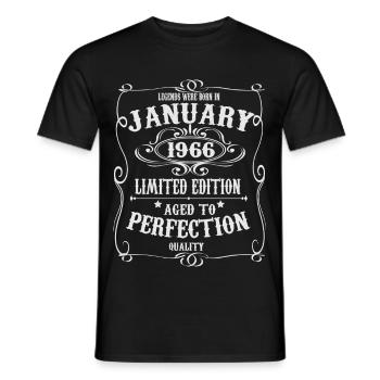 Legends-were-born-in-January-1966 - Men's T-Shirt - black - Front - AI Model Male 178 light (178cm)