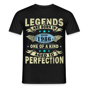Légende du 40e anniversaire janvier 1986 - T-shirt homme - noir - Devant - AI Model Male 178 light (178cm)
