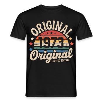 1973 Vintage Édition limitée Cadeau 1973 - T-shirt homme - noir - Devant - AI Model Male 178 light (178cm)