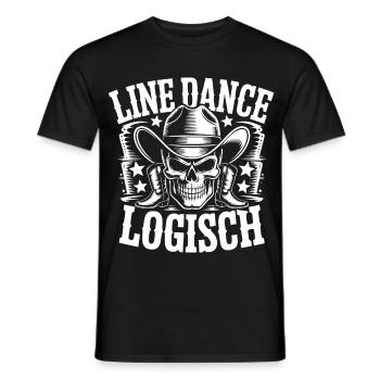 Line Dance Logisch Skull - Männer T-Shirt - Schwarz - Vorne - AI Model Male 178 light (178cm)