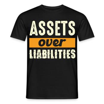 Assets over liabilities - Men's T-Shirt - black - Front - AI Model Male 178 light (178cm)