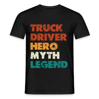 Légende du Héros du Chauffeur de Camion - T-shirt homme - noir - Devant - AI Model Male 178 light (178cm)