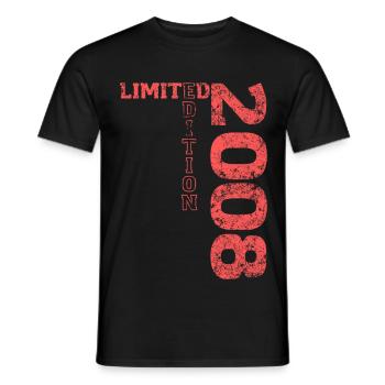 Limited Edition 2008 18th Birthday Gift - Men's T-Shirt - black - Front - AI Model Male 178 light (178cm)