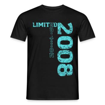 Limited Edition 2008 18th Birthday Gift - Men's T-Shirt - black - Front - AI Model Male 178 light (178cm)