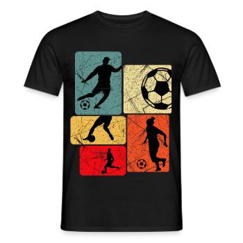 Leidenschaftlich Fußball T-Shirt Fußball-Spieler  - Männer T-Shirt - Schwarz - Vorne - AI Model Male 178 light (178cm)