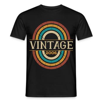 Vintage 2006 Geburtstagsgeschenk Retro Geboren 2006 - Männer T-Shirt - Schwarz - Vorne - AI Model Male 178 light (178cm)