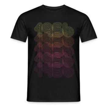 1956 Cadeau Anniversaire Rétro Futuriste Vintage - T-shirt homme - noir - Devant - AI Model Male 178 light (178cm)