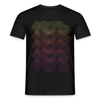 1976 Cadeau Anniversaire Rétro Futuriste Vintage - T-shirt homme - noir - Devant - AI Model Male 178 light (178cm)