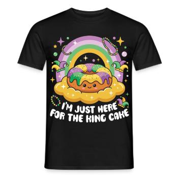 King Cake Mardi Gras Kawaii - Men's T-Shirt - black - Front - AI Model Male 178 light (178cm)
