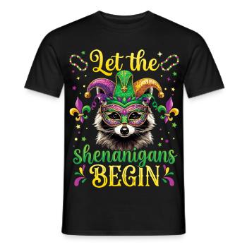 Spielereien Lustiger Waschbär Mardi Gras - Männer T-Shirt - Schwarz - Vorne - AI Model Male 178 light (178cm)