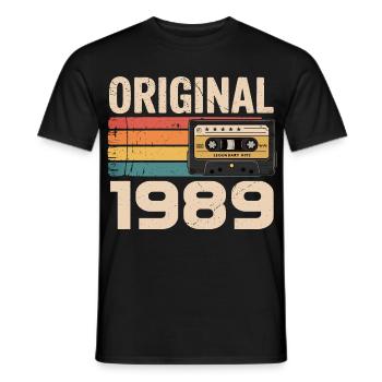 Original 1989 Vintage 1989 Retro Birthday - Men's T-Shirt - black - Front - AI Model Male 178 light (178cm)