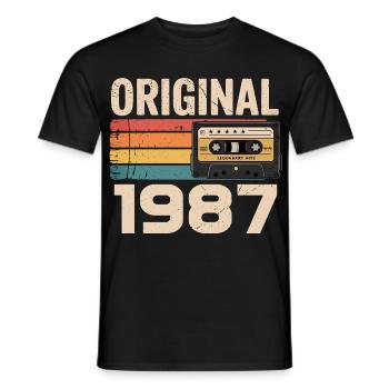 Original 1987 Vintage 1987 Rétro Anniversaire - T-shirt homme - noir - Devant - AI Model Male 178 light (178cm)