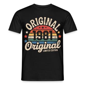 1981 Vintage Limited Edition Geschenk 1981 - Männer T-Shirt - Schwarz - Vorne - AI Model Male 178 light (178cm)