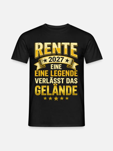 Rente 2027 – Eine Legende verlässt Gelände - Männer T-Shirt - Schwarz