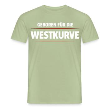 Né pour le Westkurve - T-shirt homme - vert sauge - Devant - AI Model Male 178 light (178cm)