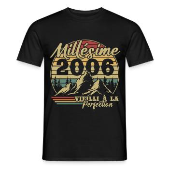 Vintage 2006 - Men's T-Shirt - black - Front - AI Model Male 178 light (178cm)