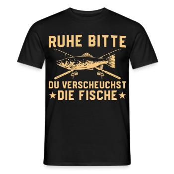Pêche : repose-toi pour faire fuir les poissons - T-shirt homme - noir - Devant - AI Model Male 178 light (178cm)