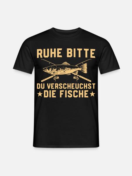Angeln Ruhe du verscheuchst die Fische - Männer T-Shirt - Schwarz
