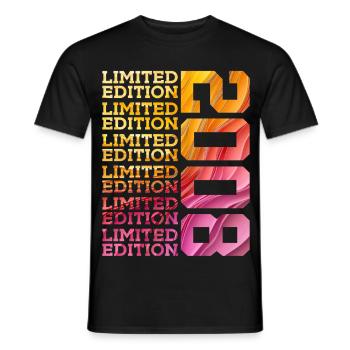LIMITED EDITION 2008 18 YEARS 18TH BIRTHDAY - Men's T-Shirt - black - Front - AI Model Male 178 light (178cm)