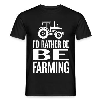 Traktor Fan Spruch I'D RATHER BE FARMING - Männer T-Shirt - Schwarz - Vorne - AI Model Male 178 light (178cm)