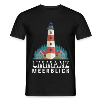 Ostsee Urlaub UMMANZ MEERBLICK Lustiges - Männer T-Shirt - Schwarz - Vorne - AI Model Male 178 light (178cm)
