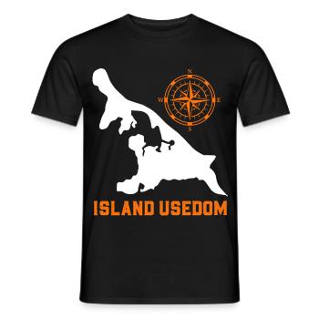 Insel USEDOM OSTSEE Urlaub Leuchtturm Lustig - Männer T-Shirt - Schwarz - Vorne - AI Model Male 178 light (178cm)