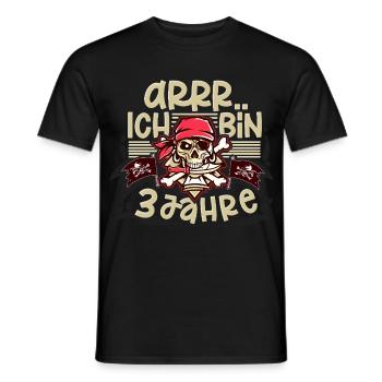 3ème anniversaire Pirate - T-shirt homme - noir - Devant - AI Model Male 178 light (178cm)