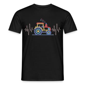 Herzschlag Traktor - Landwirt EKG Landwirtschaft - Männer T-Shirt - Schwarz - Vorne - AI Model Male 178 light (178cm)