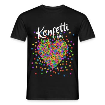 Konfetti im Herzen - Karneval im Blut Kostüm - Männer T-Shirt - Schwarz - Vorne - AI Model Male 178 light (178cm)