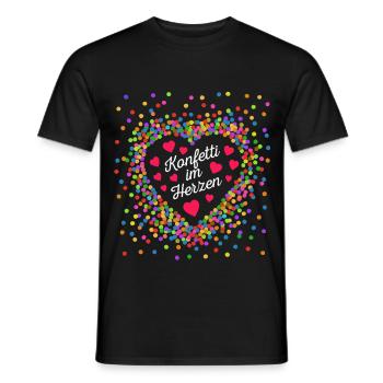Konfetti im Herzen - Karneval im Blut Kostüm - Männer T-Shirt - Schwarz - Vorne - AI Model Male 178 light (178cm)