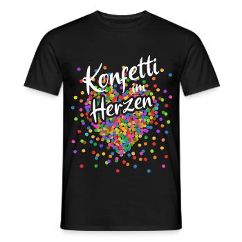 Konfetti im Herzen - Karneval im Blut Kostüm - Männer T-Shirt - Schwarz - Vorne - AI Model Male 178 light (178cm)